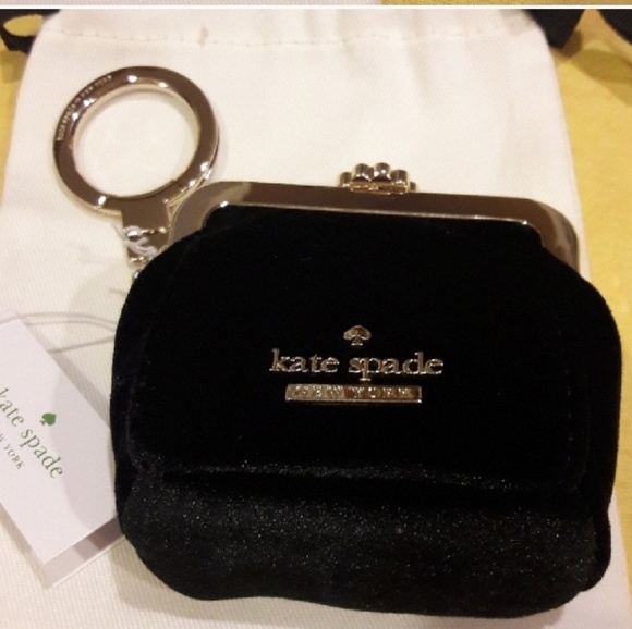 Kate Spade black velvet coin purse👑 - Picture 2 of 5